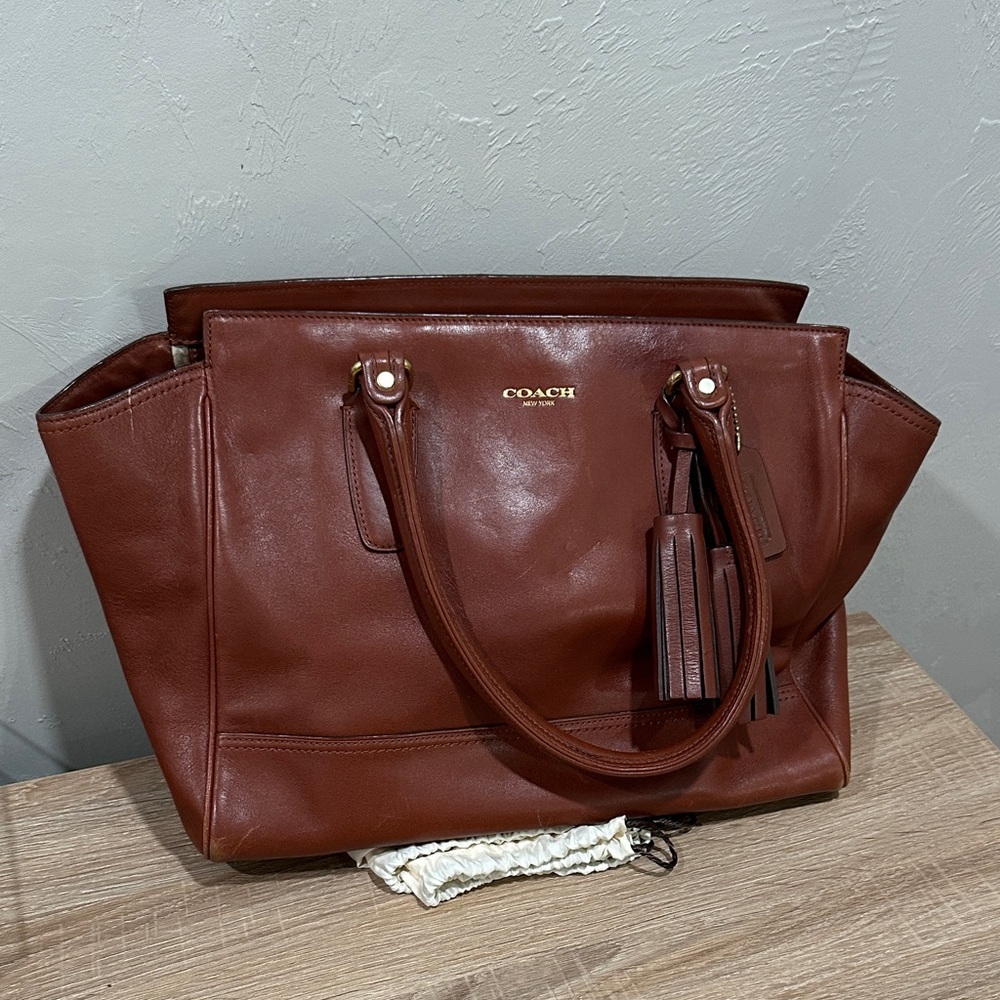 Coach Rich Brown Leather Tote